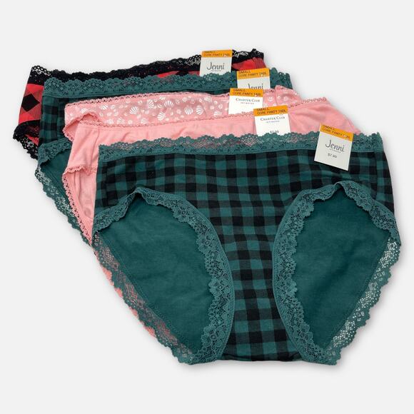Jenni, Charter Club NEW 5 Pack Bundle Panties Bikini Size S Green Red Peach - Picture 1 of 11